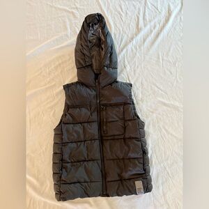 Zara Black Hooded Puffer Vest